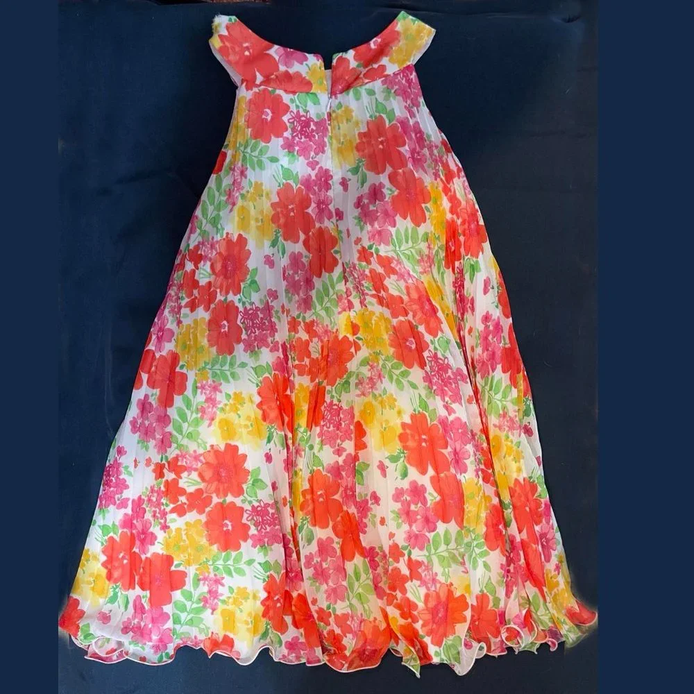 Dress: Triple-layer Sleeveless Floral Dress, size 8 - Picture 3 of 3